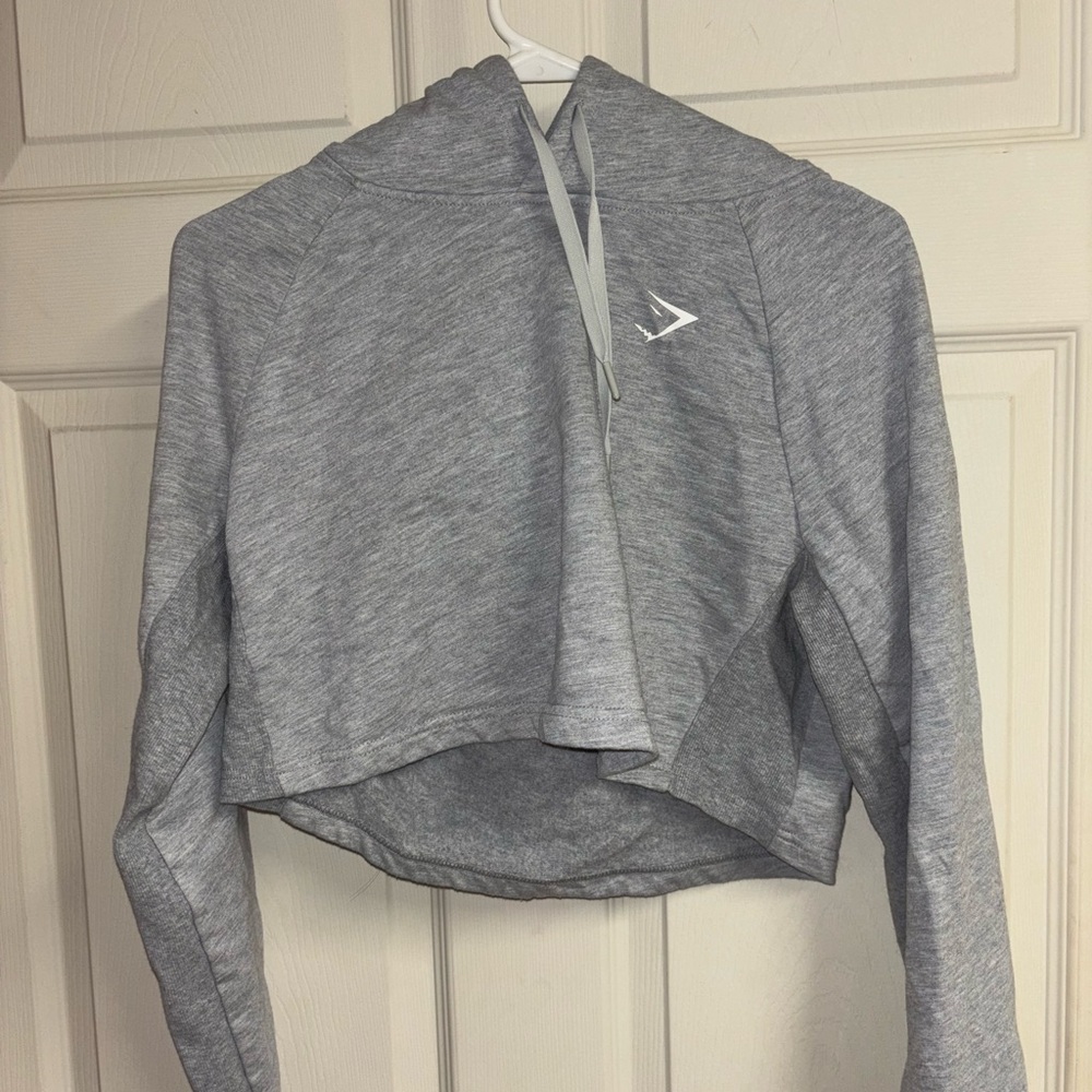 Gray Cropped Gymshark Hoodie